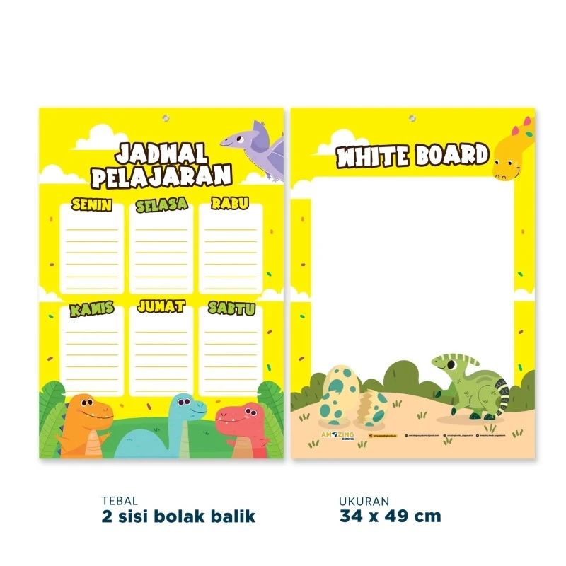 Amazing Kids Jadwal Pelajaran White Board / Schedule Board Papan Jadwal Anak